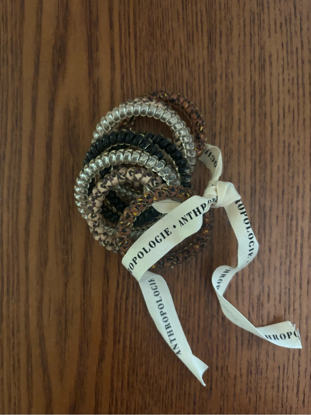 Anthropologie Metallic Gold, Bronze, Black Spiral Hair Ties